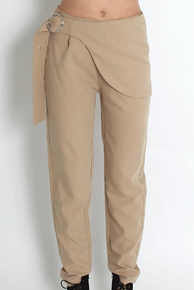 Jeannette Beige Cigarette Trousers