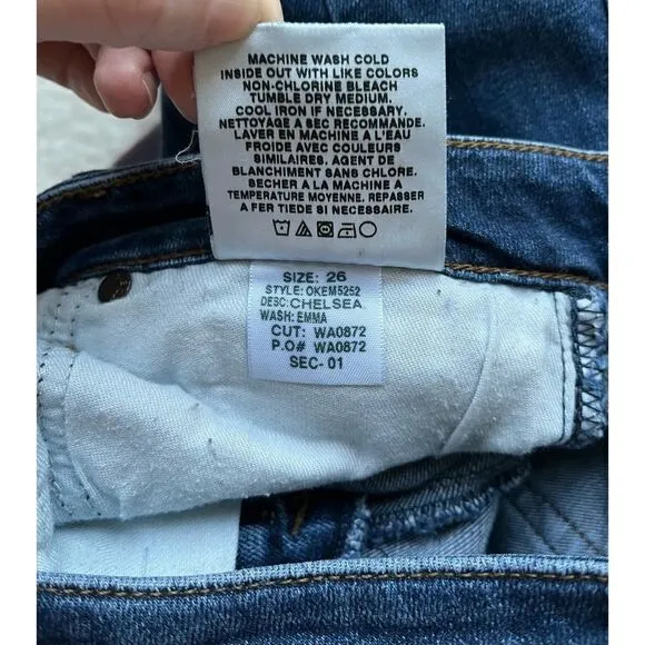 Joe's Jeans Skinny Chelsea Cut Emma Wash Denim, Size 26