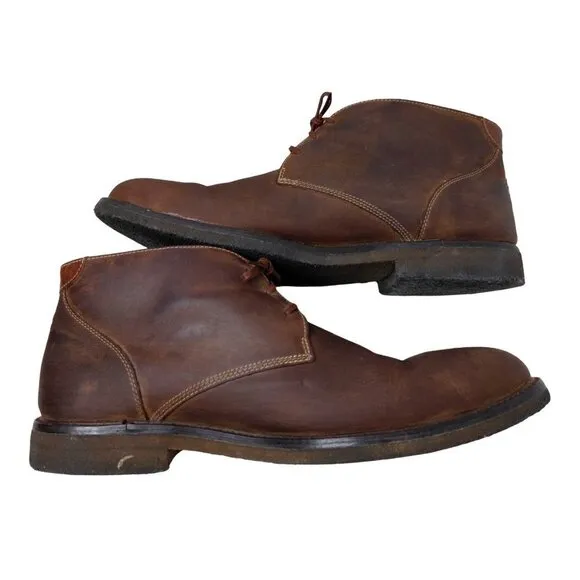 Johnston &amp; Murphy Leather Chukka Boot Shoe Mens 11.5 Brown Lace Up