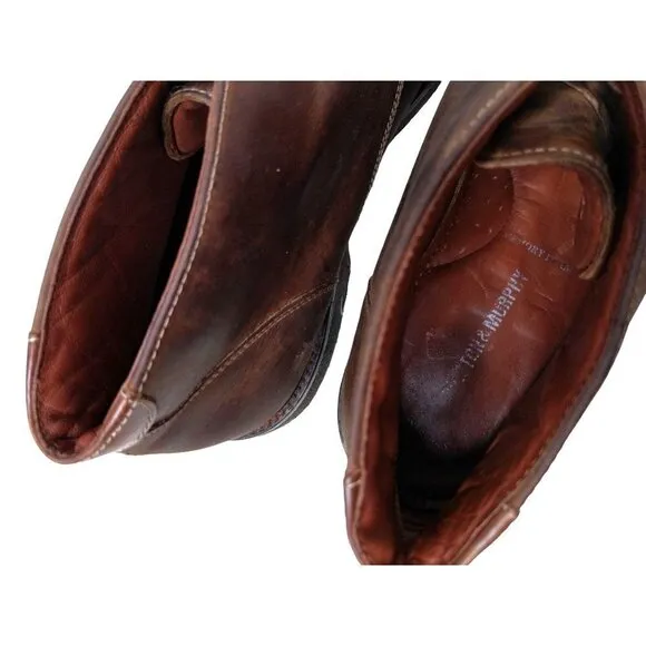 Johnston &amp; Murphy Leather Chukka Boot Shoe Mens 11.5 Brown Lace Up