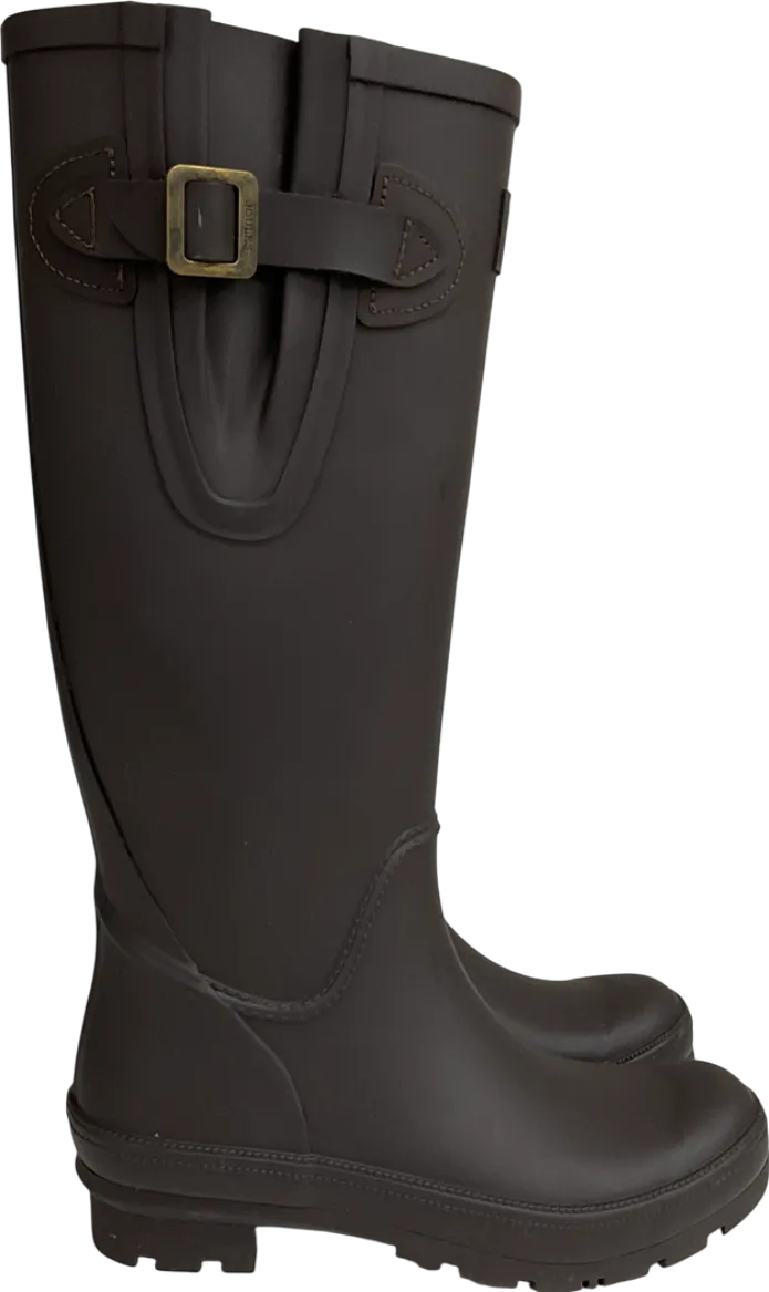 joules Houghton Chocolate Brown Adjustable Tall Wellies UK 4 EU 37 👠