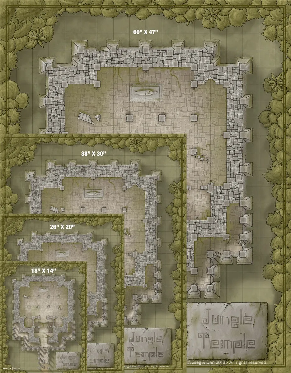Jungle Temple Fantasy Map