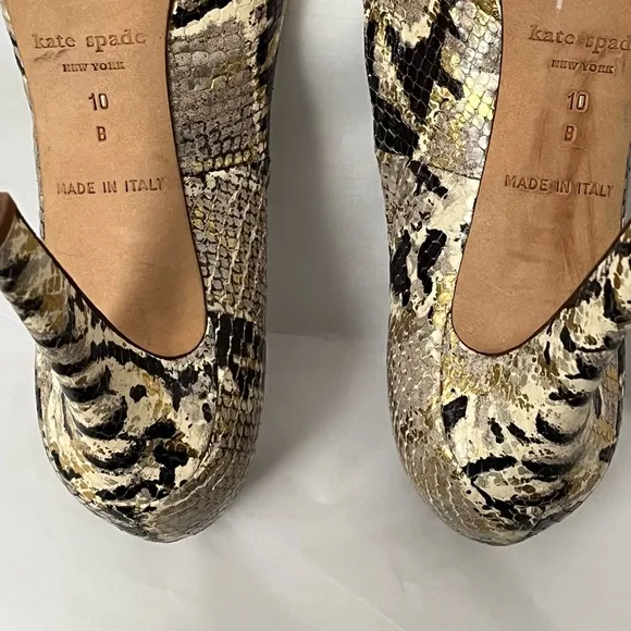 KATE SPADE Snakeskin Peep Toe Heels