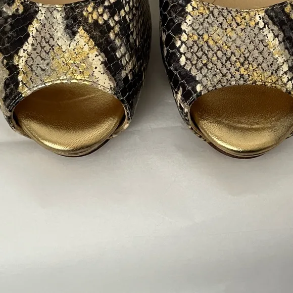 KATE SPADE Snakeskin Peep Toe Heels