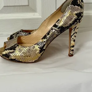 KATE SPADE Snakeskin Peep Toe Heels