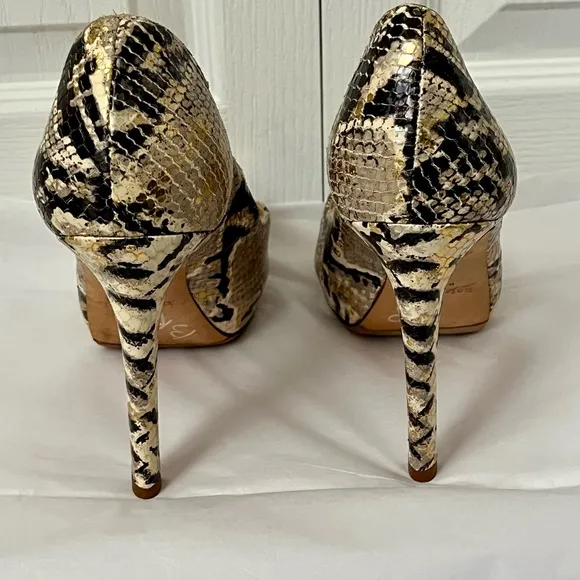 KATE SPADE Snakeskin Peep Toe Heels