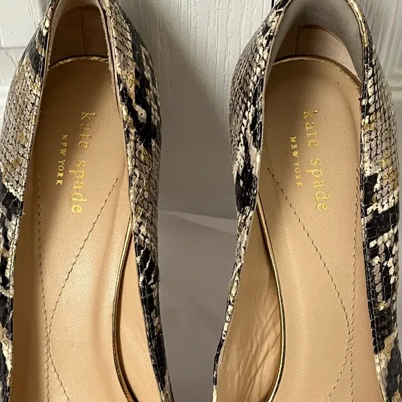 KATE SPADE Snakeskin Peep Toe Heels