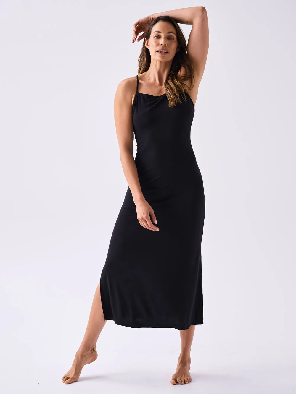 Layla Strappy Back Slip - Black