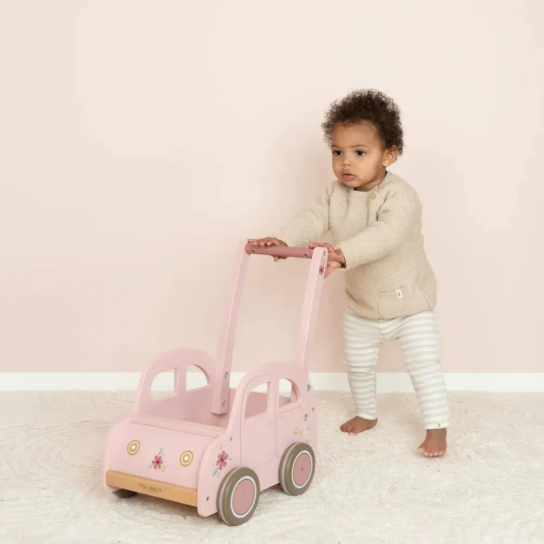 Little Dutch Wooden Pink Walker Wagon