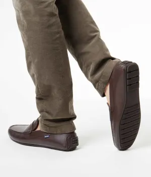 Loafers City - pele castanha escura