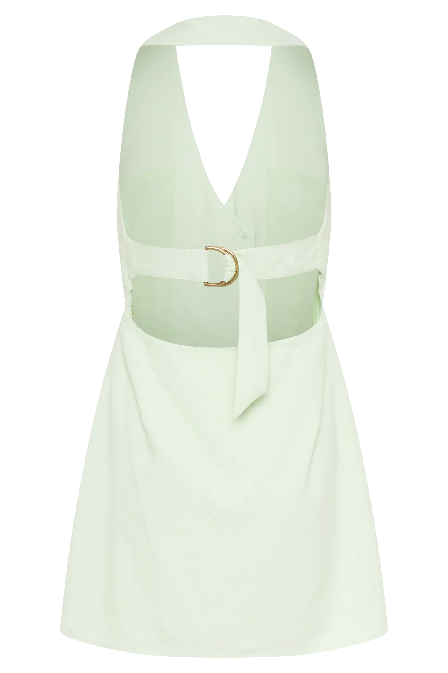 Lorraine Linen Halter Mini Dress - Mint