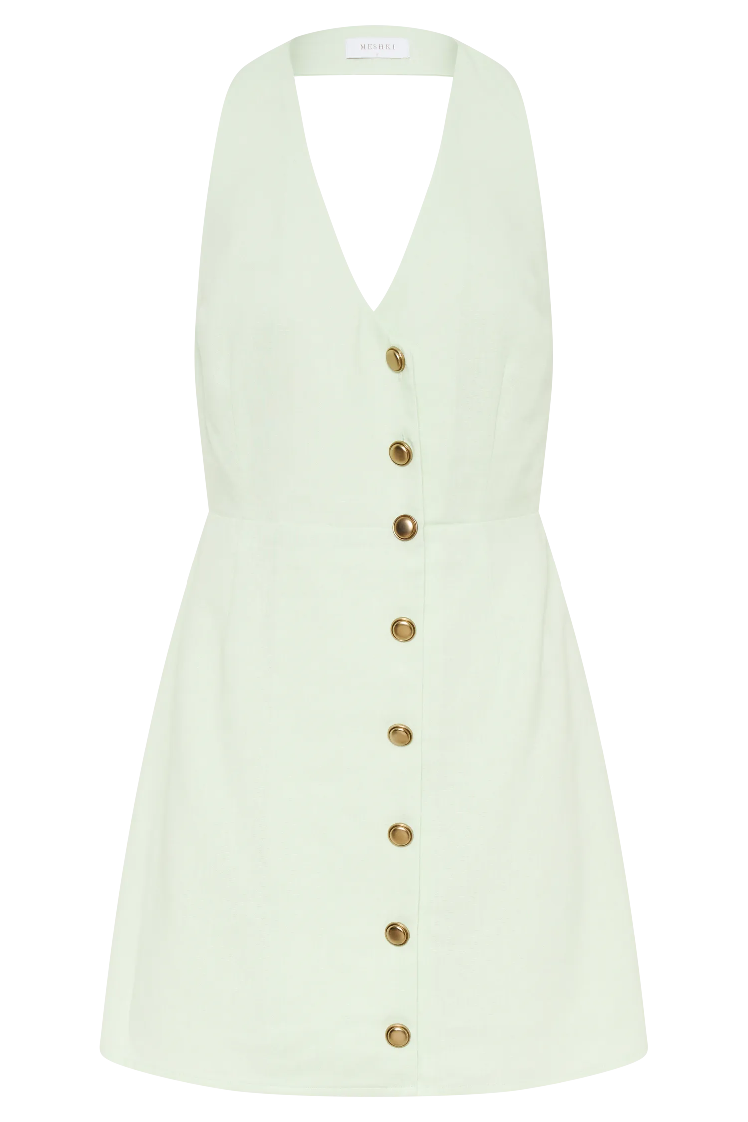 Lorraine Linen Halter Mini Dress - Mint