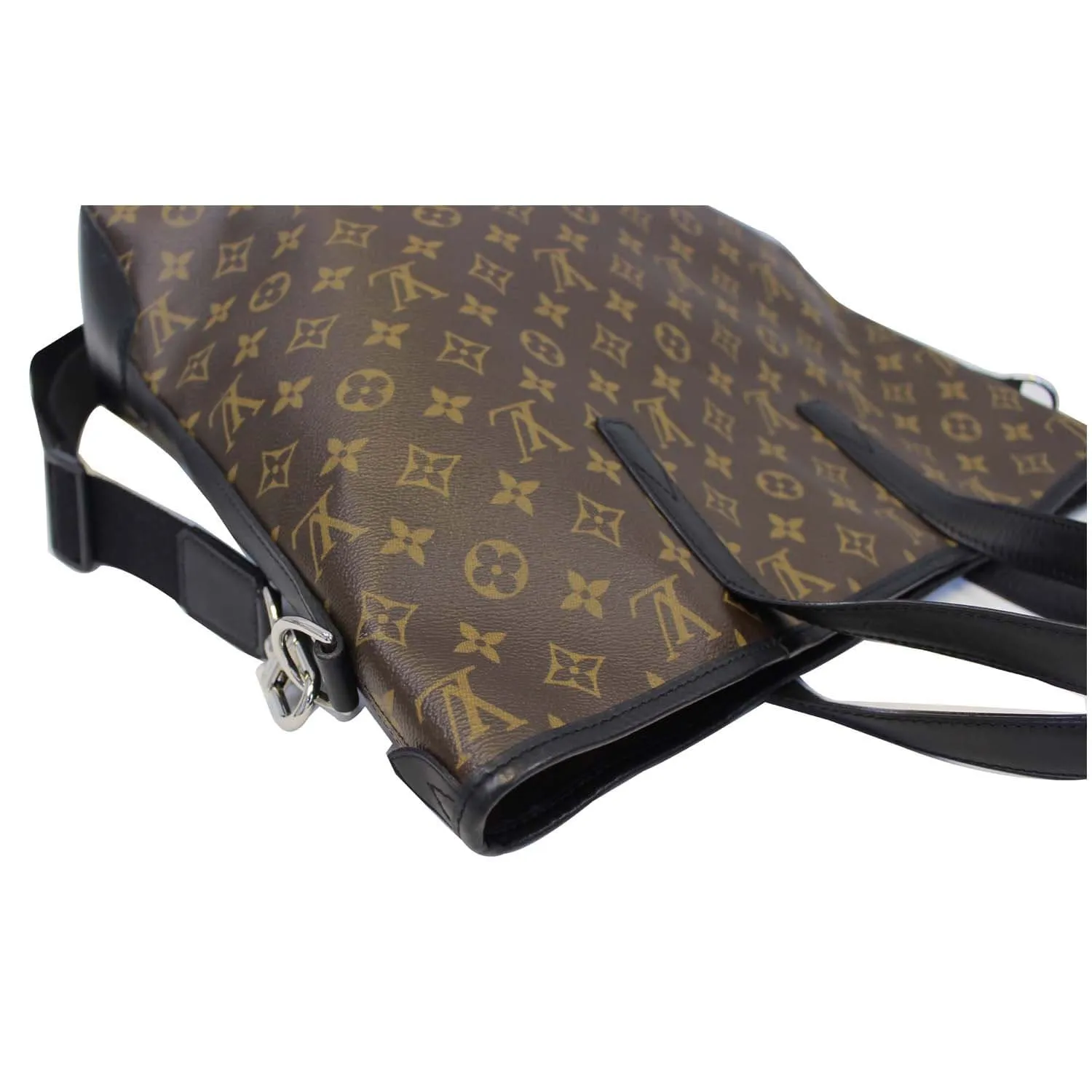 LOUIS VUITTON Davis Monogram Macassar Canvas Tote Shoulder Bag Brown
