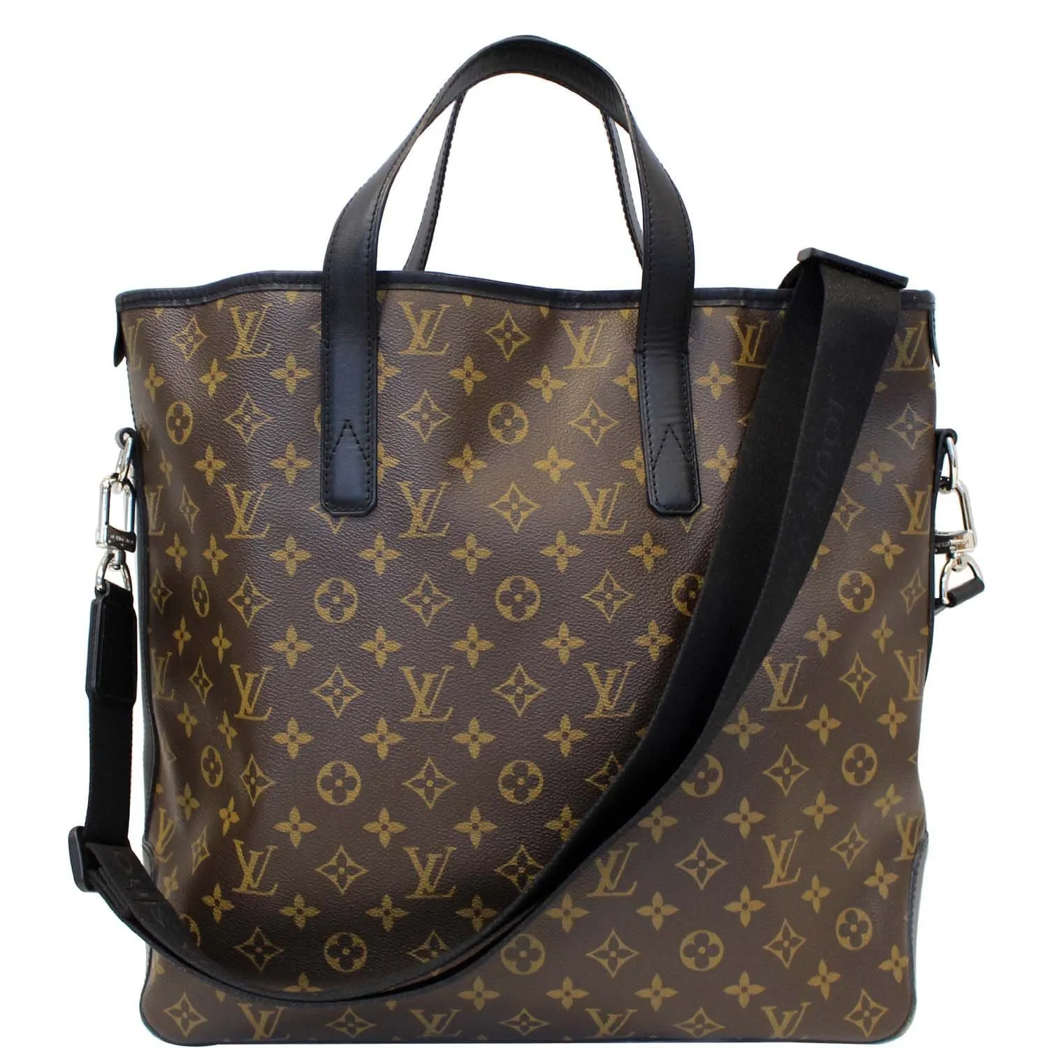 LOUIS VUITTON Davis Monogram Macassar Canvas Tote Shoulder Bag Brown