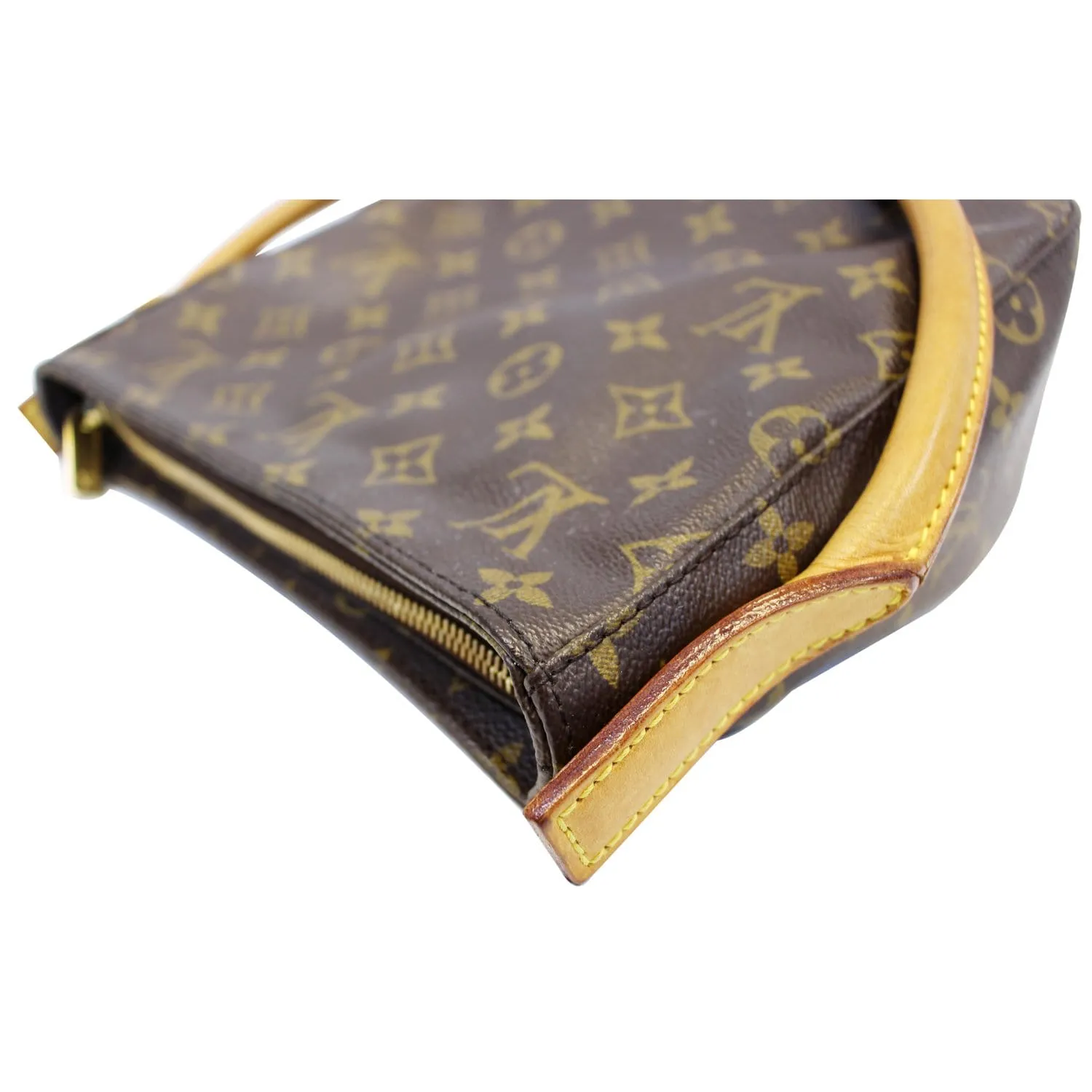 LOUIS VUITTON Looping MM Monogram Canvas Shoulder Bag Brown