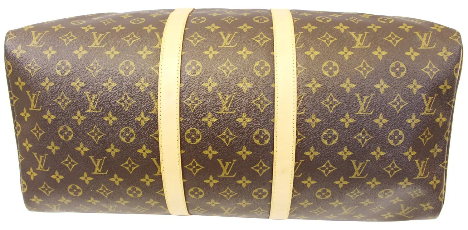 LOUIS VUITTON Monogram Canvas Keepall 55 Boston Bag