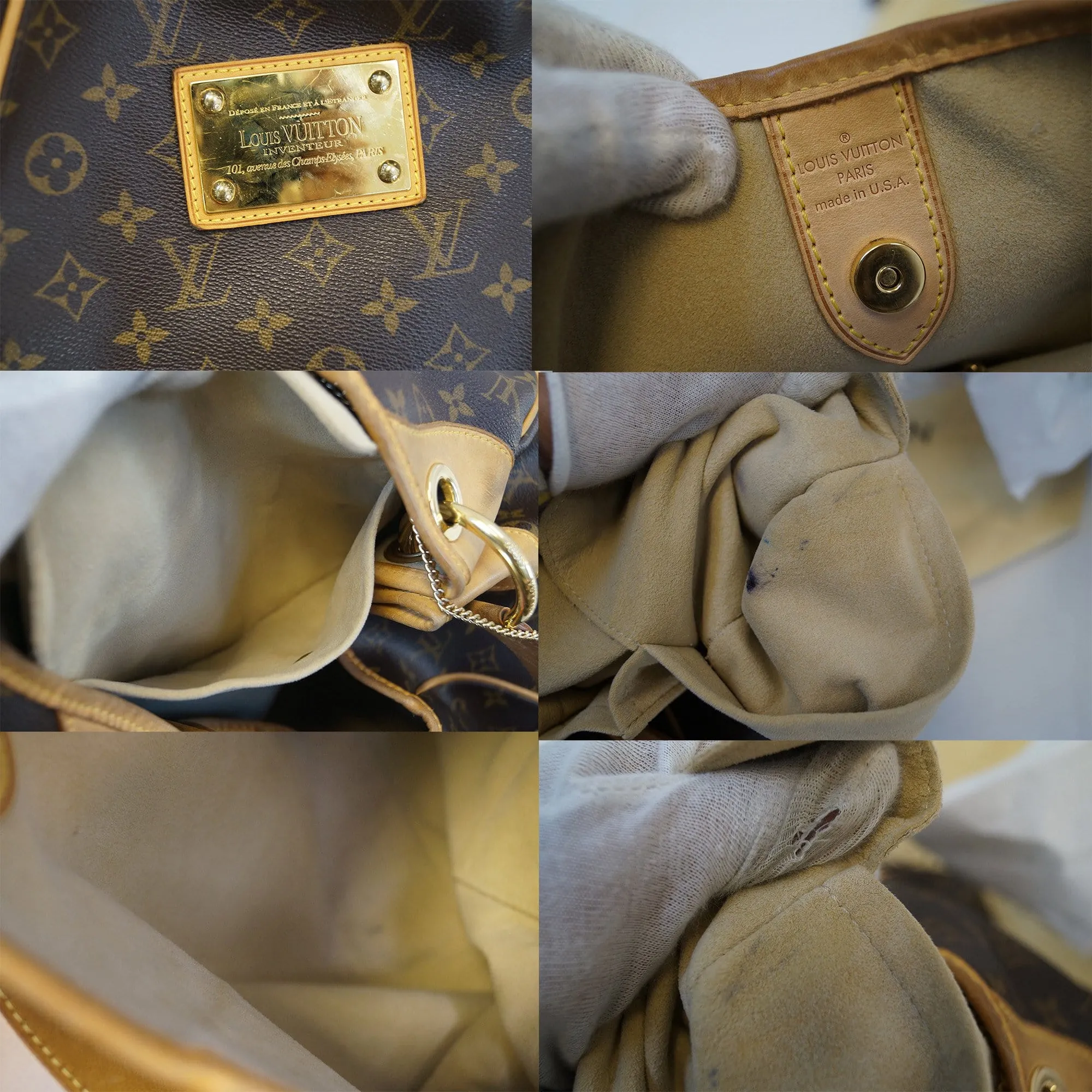 LOUIS VUITTON Monogram Galliera GM Shoulder Tote Handbag