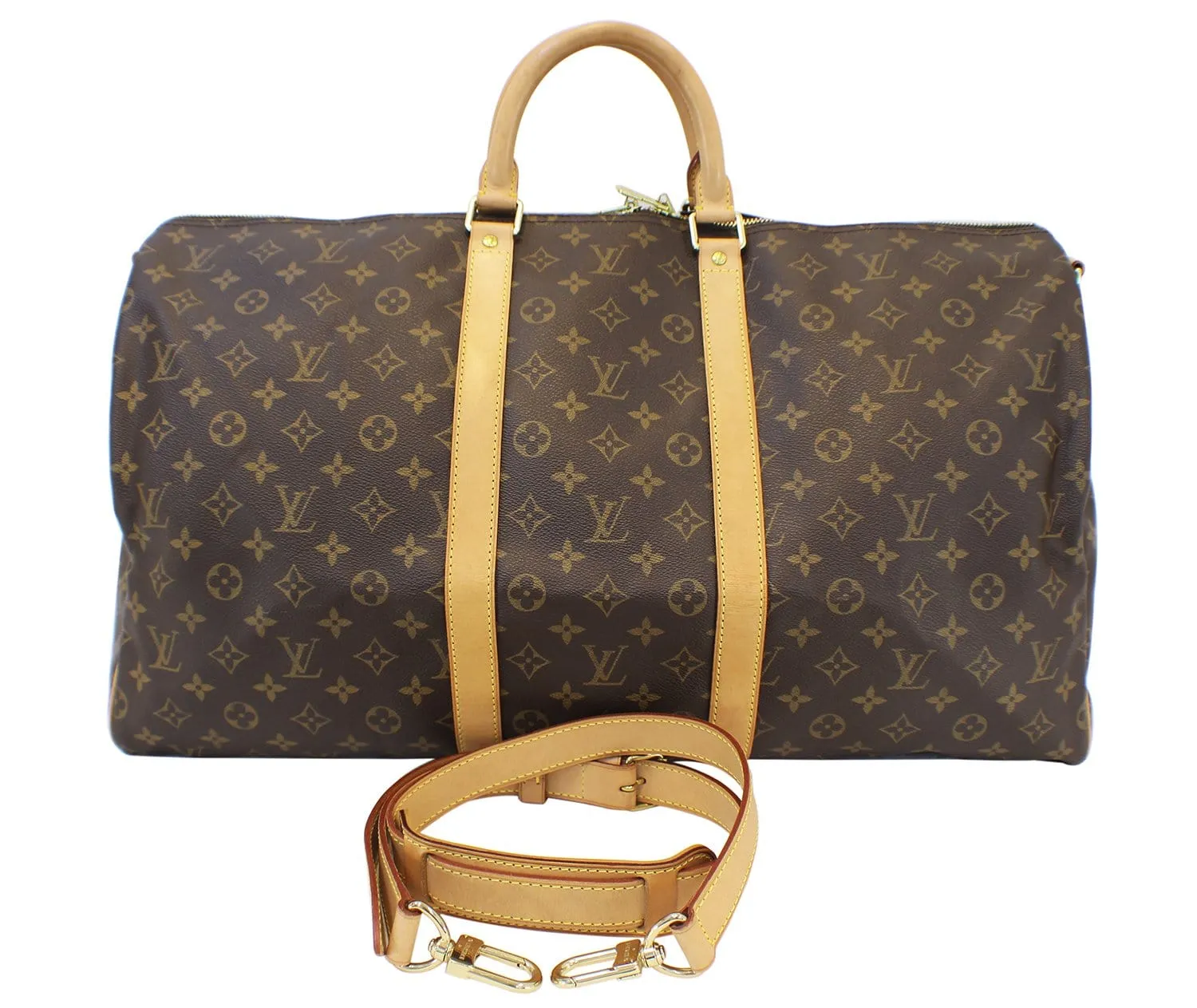 LOUIS VUITTON Monogram Keepall 55 Bandouliere Boston Bag
