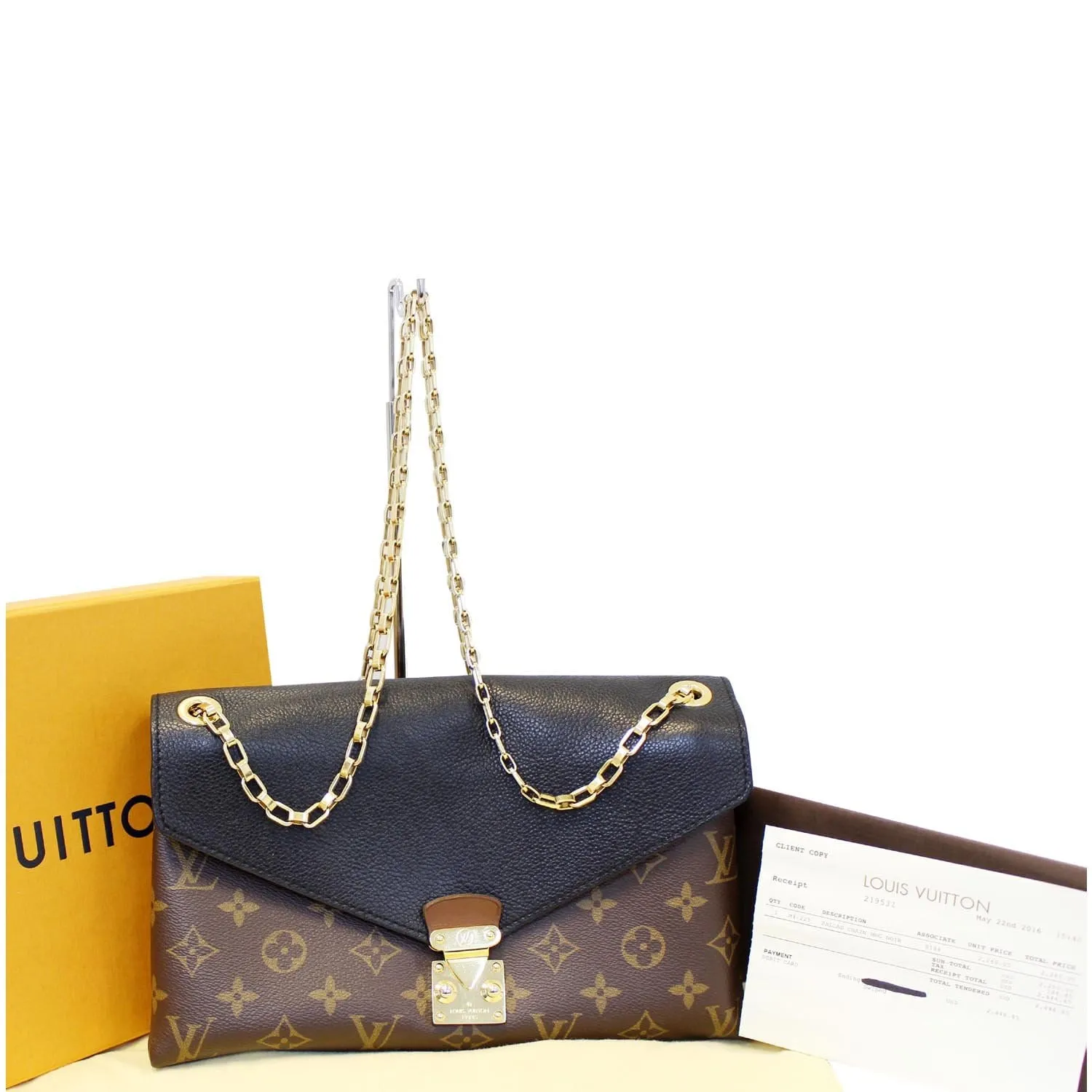 LOUIS VUITTON Pallas Chain Monogram Canvas Crossbody Bag