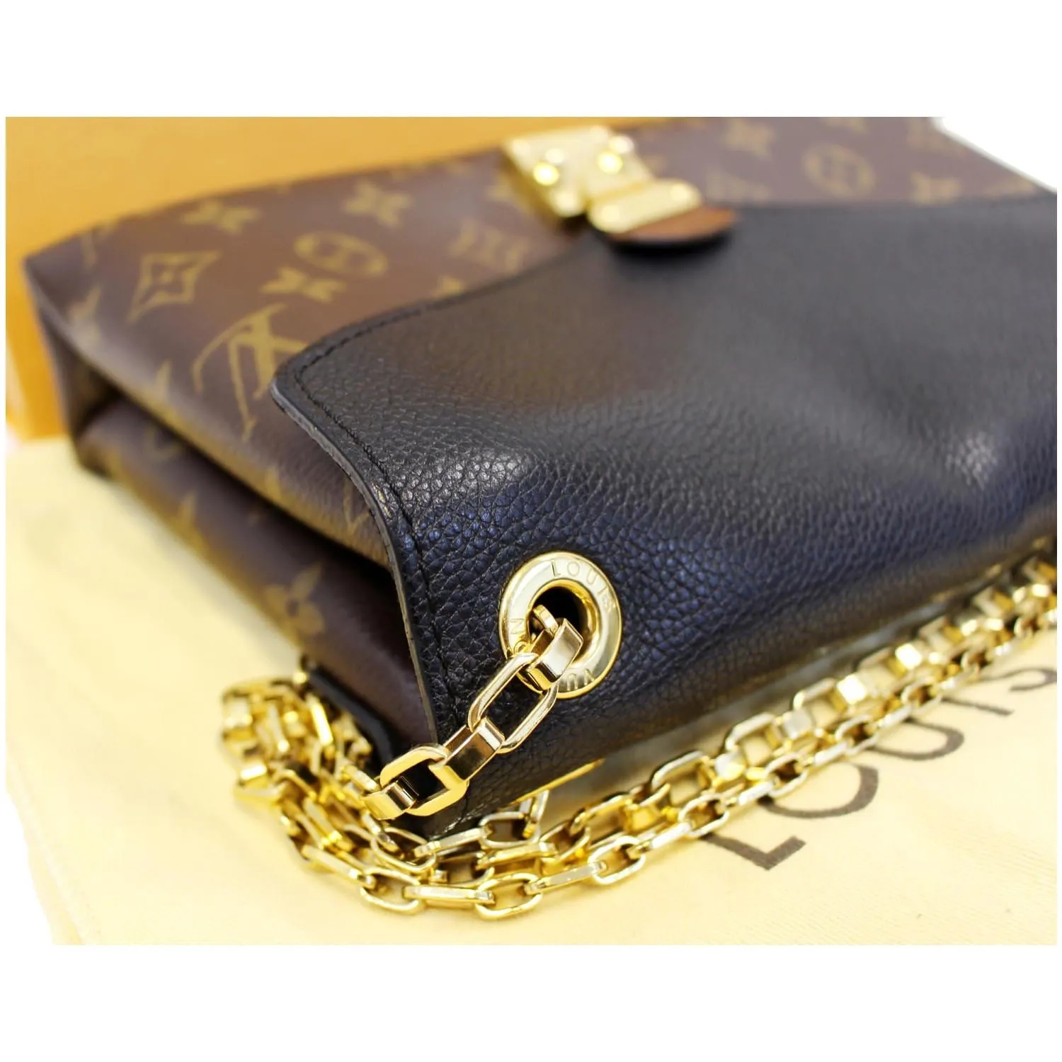 LOUIS VUITTON Pallas Chain Monogram Canvas Crossbody Bag