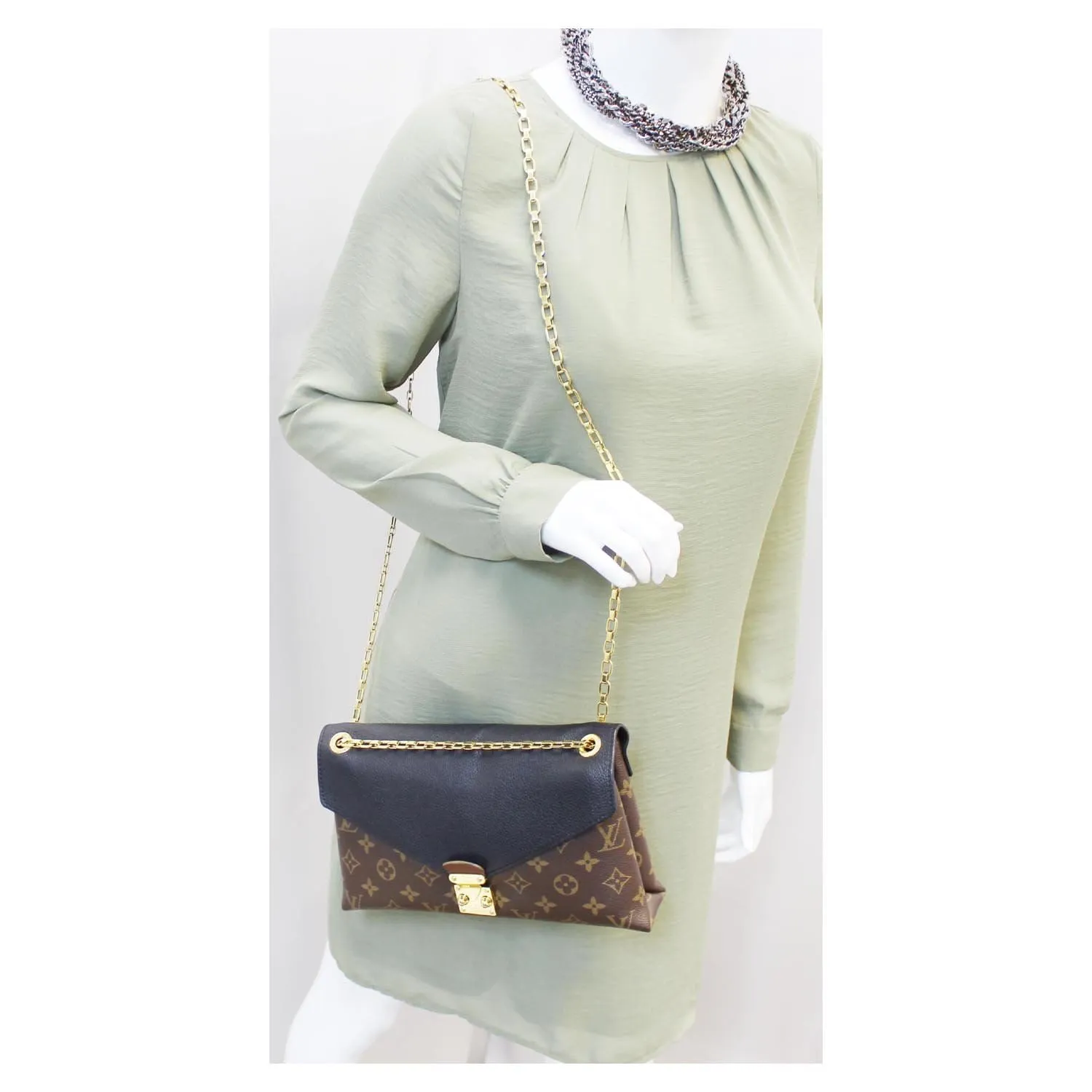 LOUIS VUITTON Pallas Chain Monogram Canvas Crossbody Bag