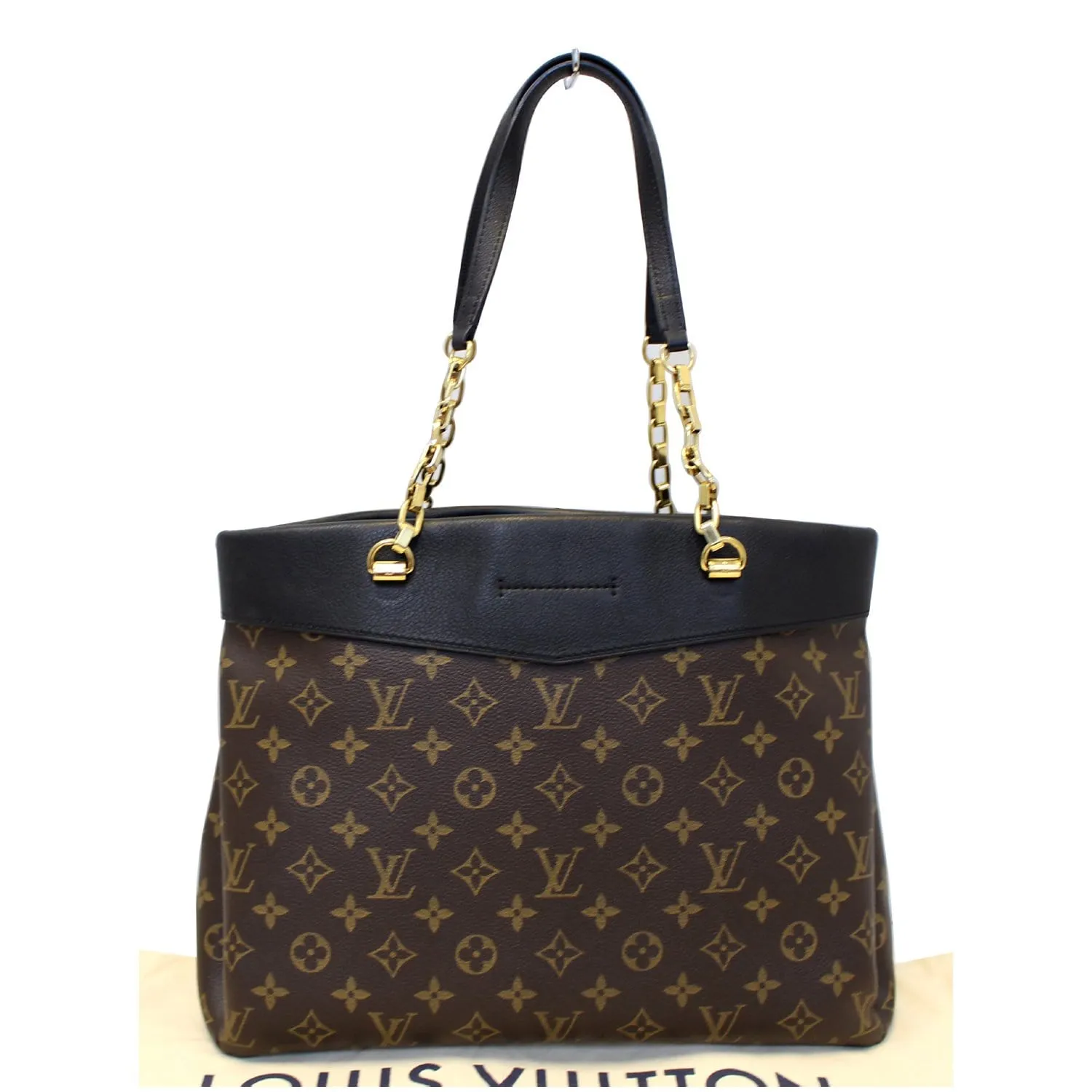 LOUIS VUITTON Pallas Chain Shopper Bag Monogram Canvas Brown