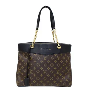 LOUIS VUITTON Pallas Chain Shopper Bag Monogram Canvas Brown