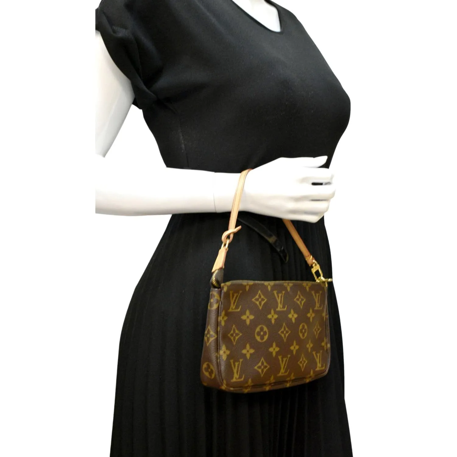 LOUIS VUITTON Pochette Accessoires Monogram Canvas Pouch Bag Brown