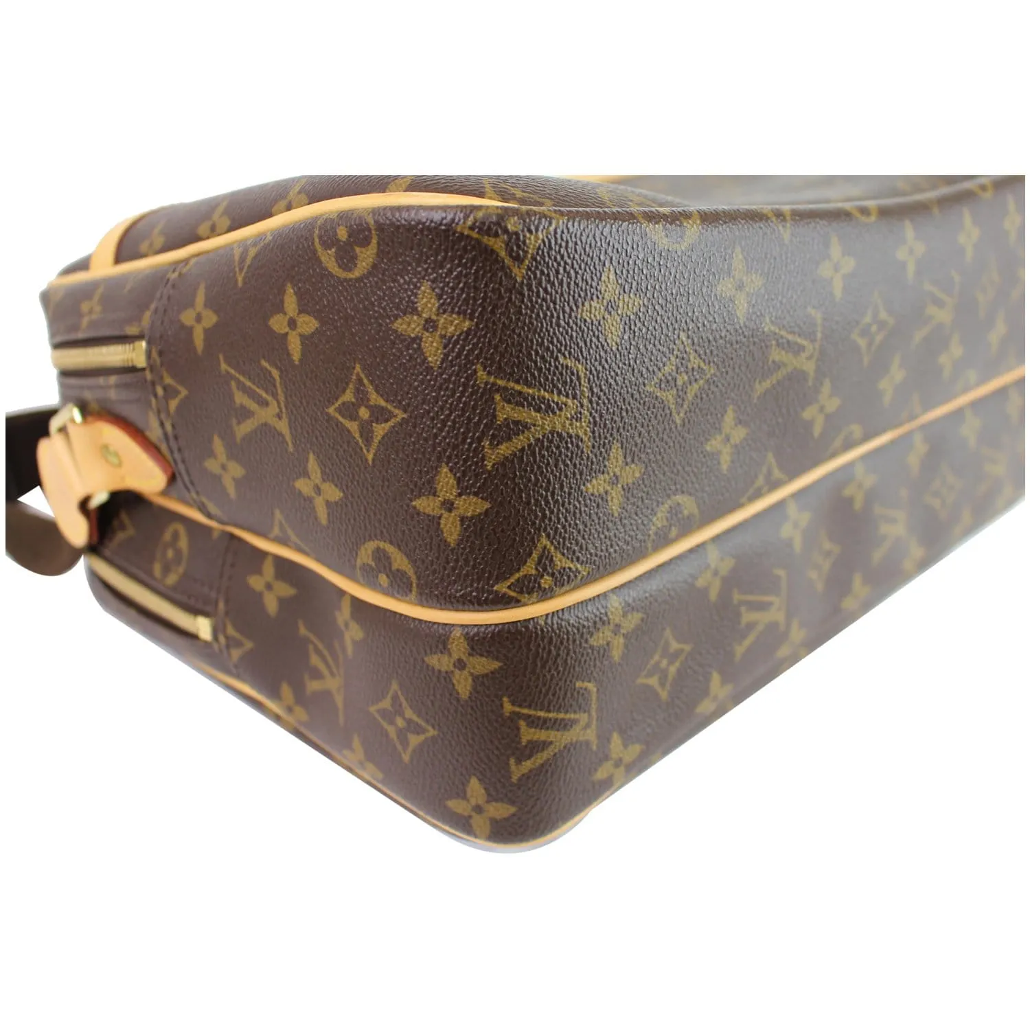 LOUIS VUITTON Reporter GM Monogram Canvas Shoulder Bag Brown