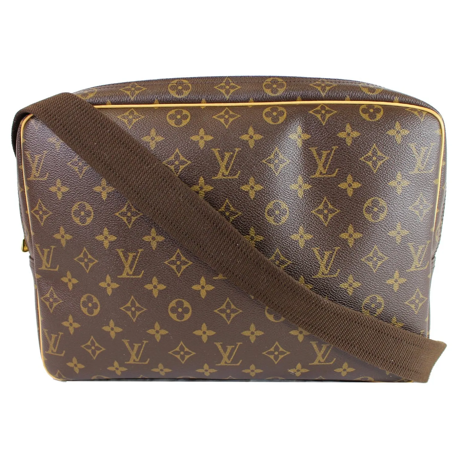 LOUIS VUITTON Reporter GM Monogram Canvas Shoulder Bag Brown