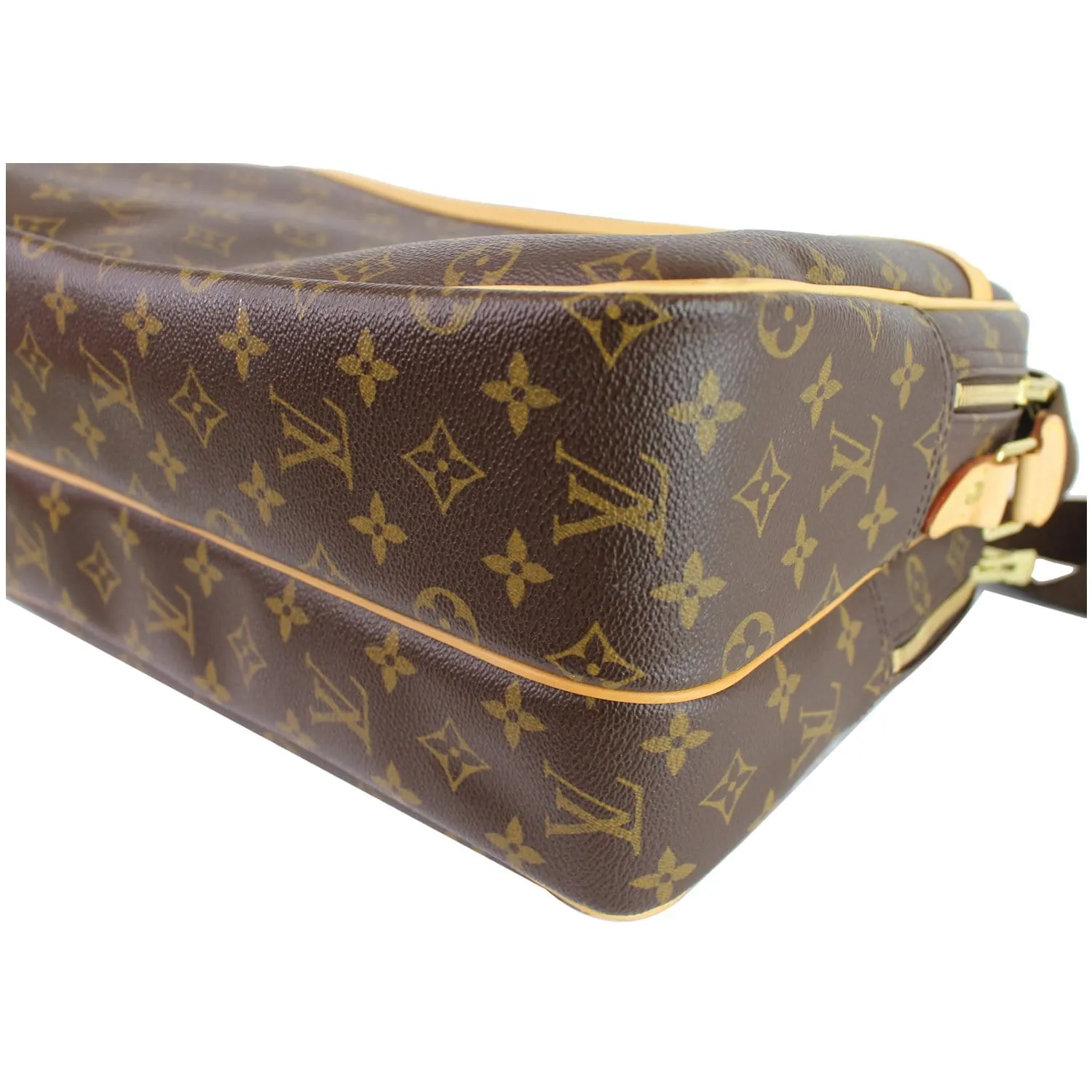 LOUIS VUITTON Reporter GM Monogram Canvas Shoulder Bag Brown