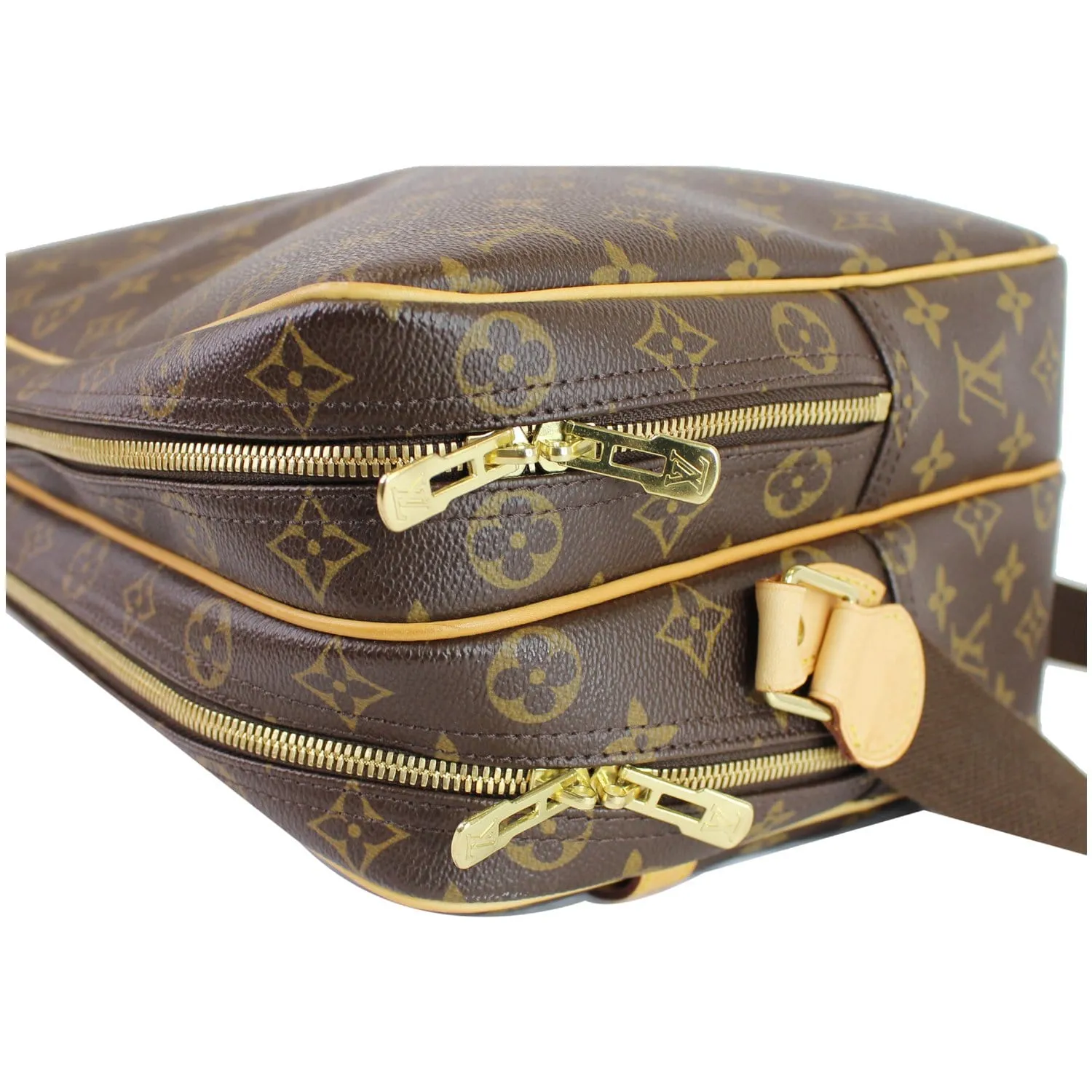 LOUIS VUITTON Reporter GM Monogram Canvas Shoulder Bag Brown