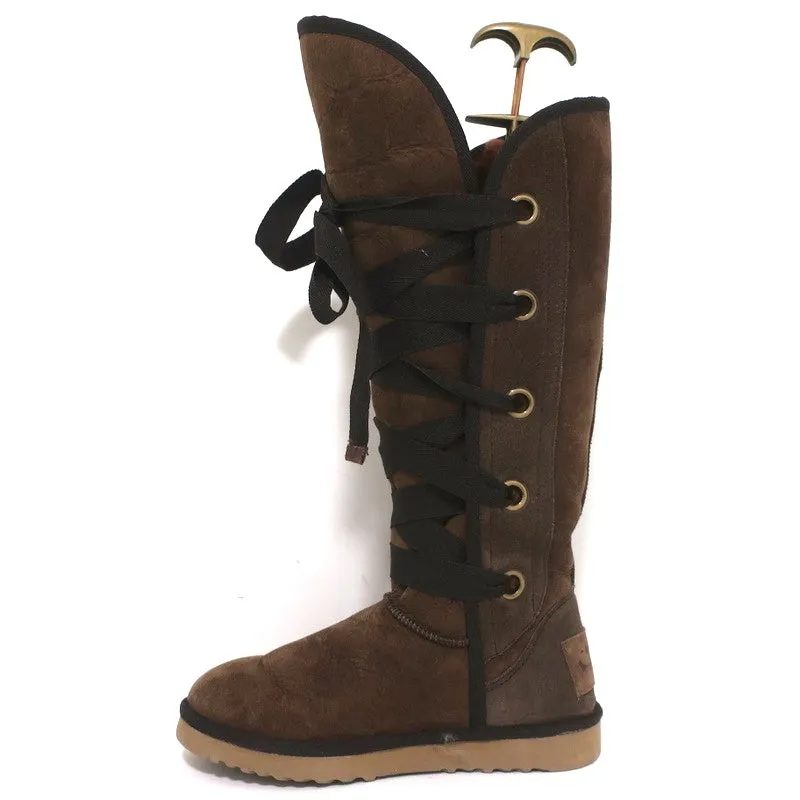 Love From Australia Nomad Shearling Knee High Boots Brown Sheepskin Size US 9.5