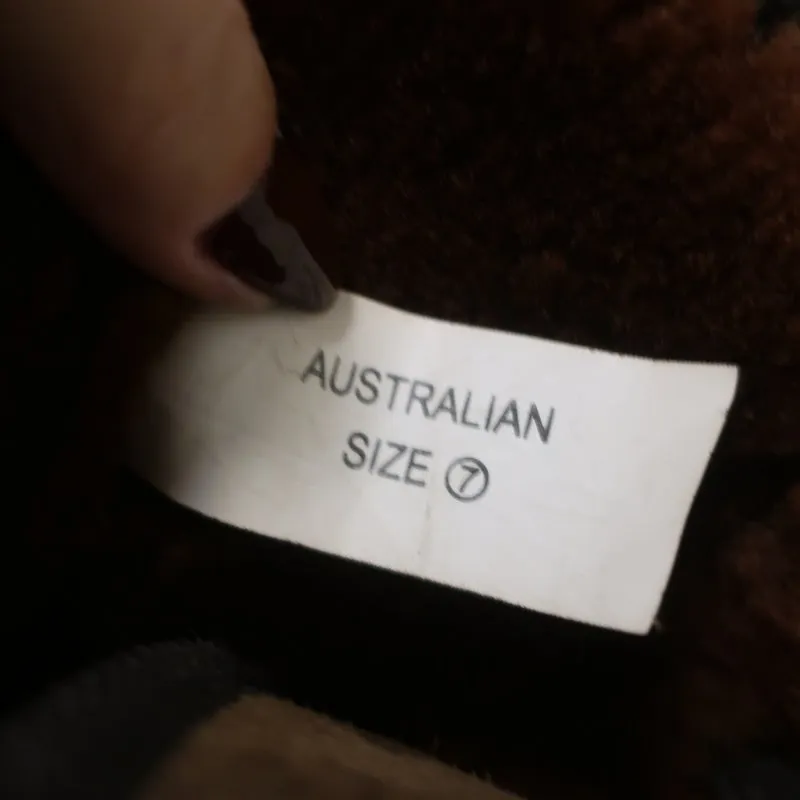 Love From Australia Nomad Shearling Knee High Boots Brown Sheepskin Size US 9.5