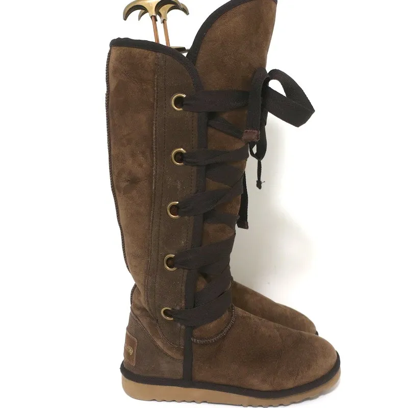 Love From Australia Nomad Shearling Knee High Boots Brown Sheepskin Size US 9.5