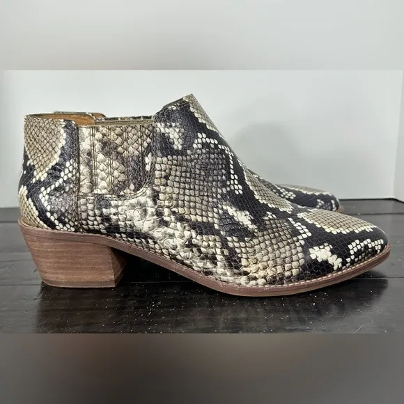 Madewell Sonia Low Leather Snakeskin Chelsea Boot Size 10