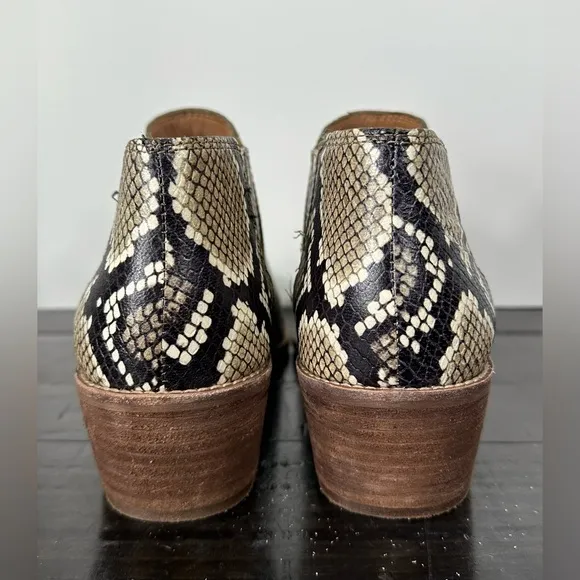 Madewell Sonia Low Leather Snakeskin Chelsea Boot Size 10
