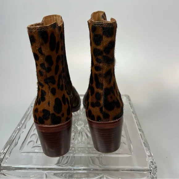 Madewell The Autumn High Chelsea Boot in Leopard Calf Hair- New