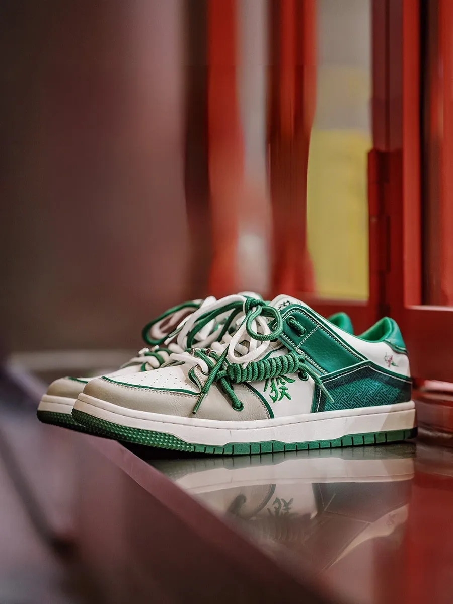Mahjong-Inspired Thick Sole Sports Casual Shoes
