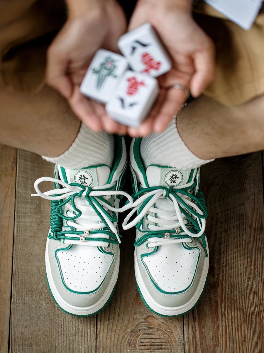 Mahjong-Inspired Thick Sole Sports Casual Shoes