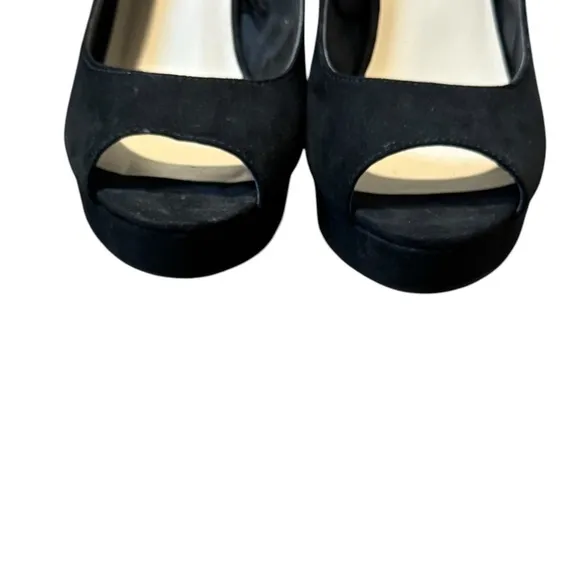 Marc Fisher Black Honda Peep Toe Stiletto High Heels Size 9.5