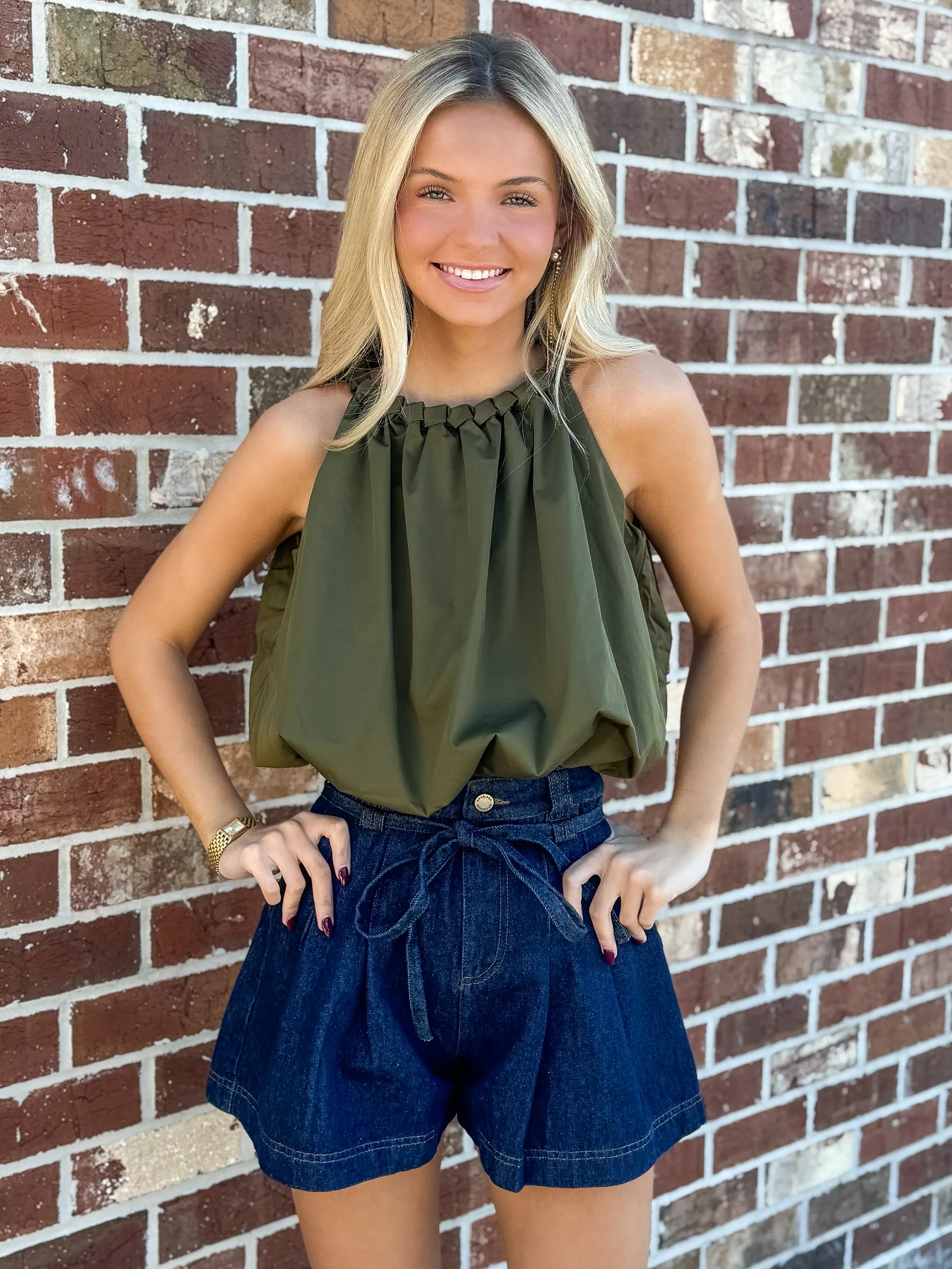Marianne Bubble Top (Olive)