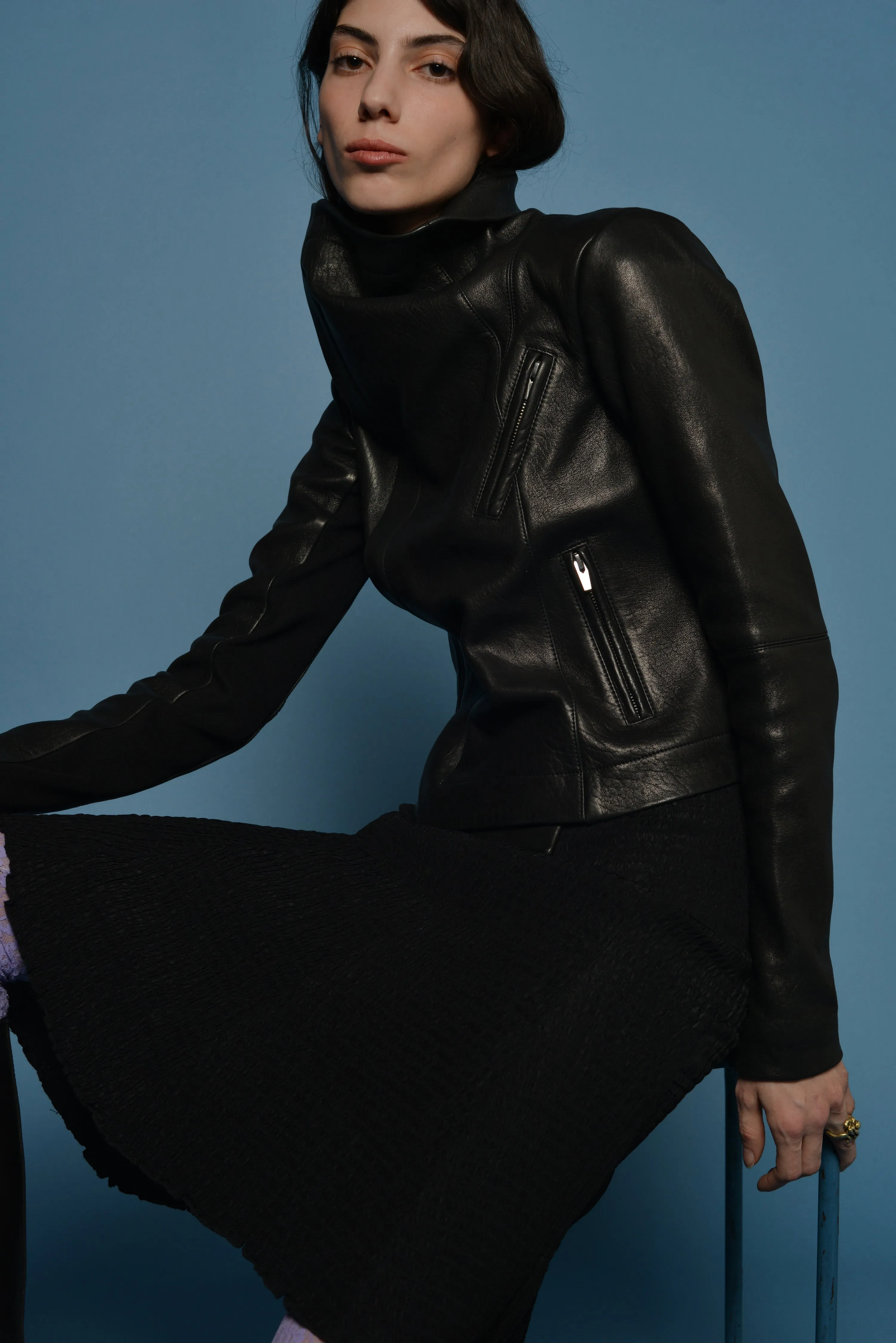 Max Classic Leather Jacket Black