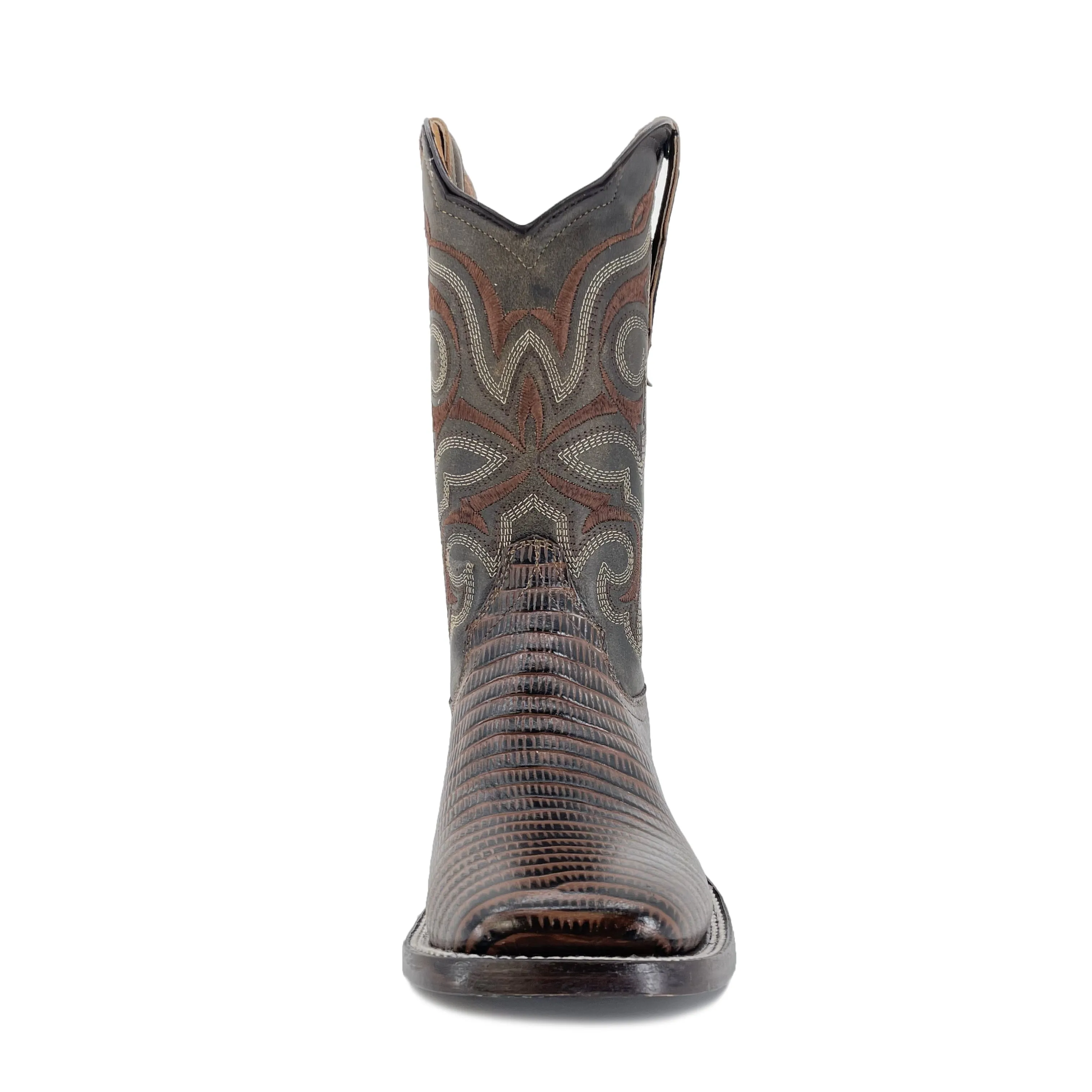 Men's Bulldog Exotic Leather Print Boots - Lizard Brown