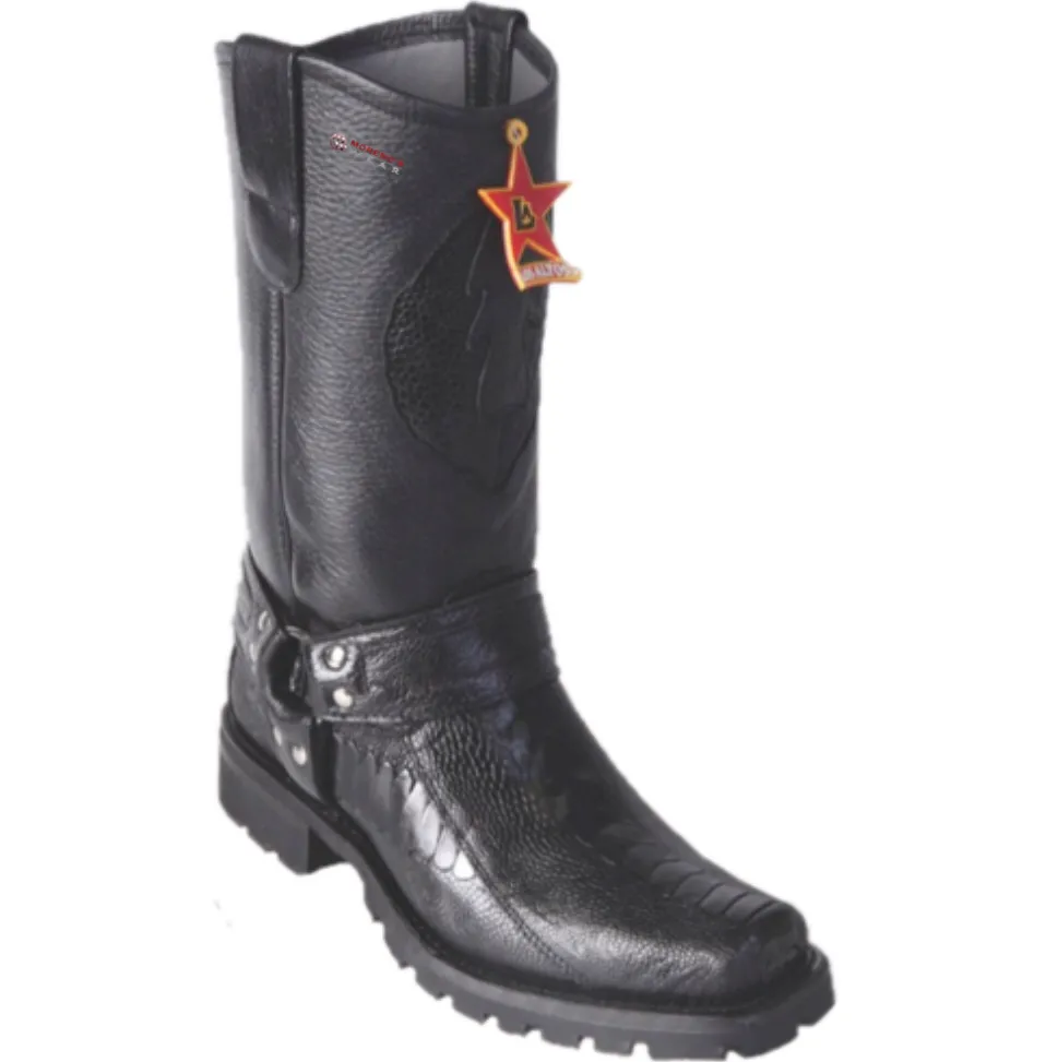 Men’s Los Altos Ostrich Leg Biker Boots