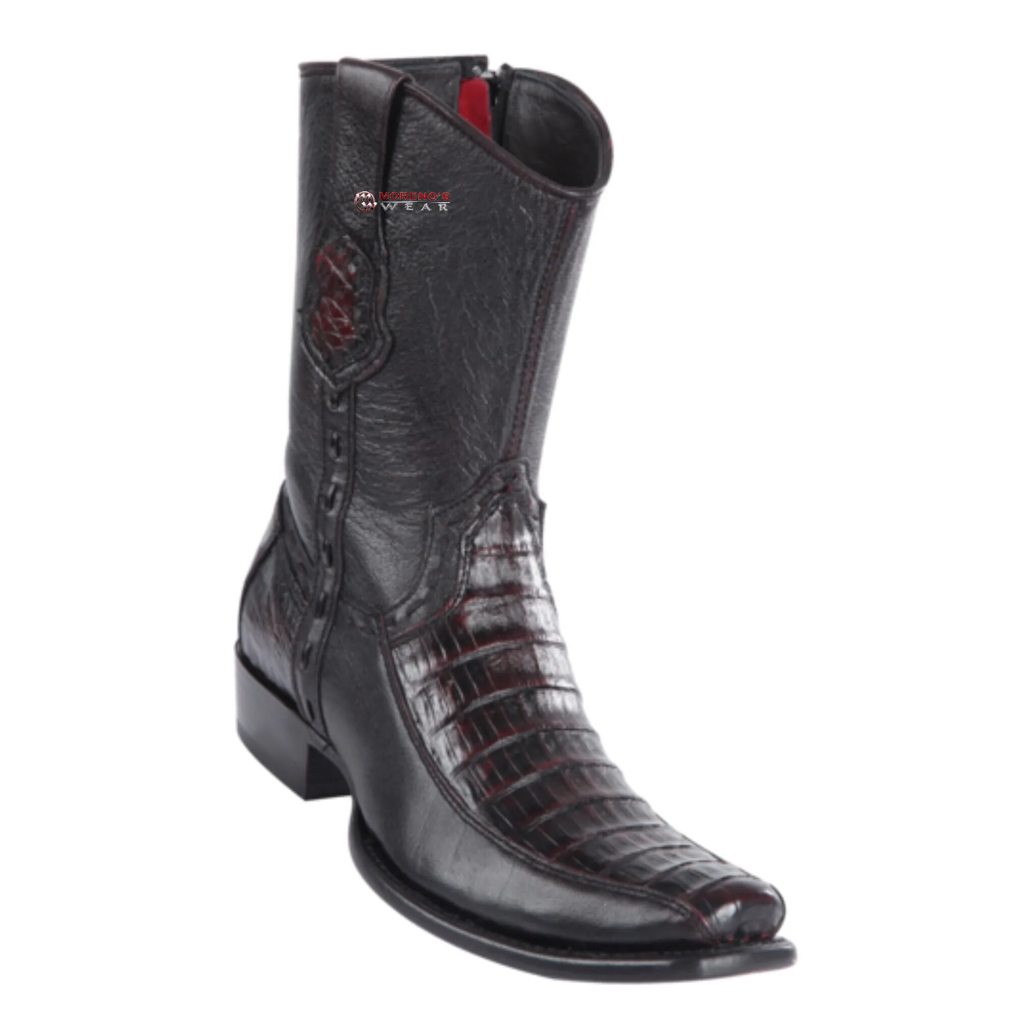 Men's Wild West Caiman Belly With Deer Ankle Boots Dubai Toe