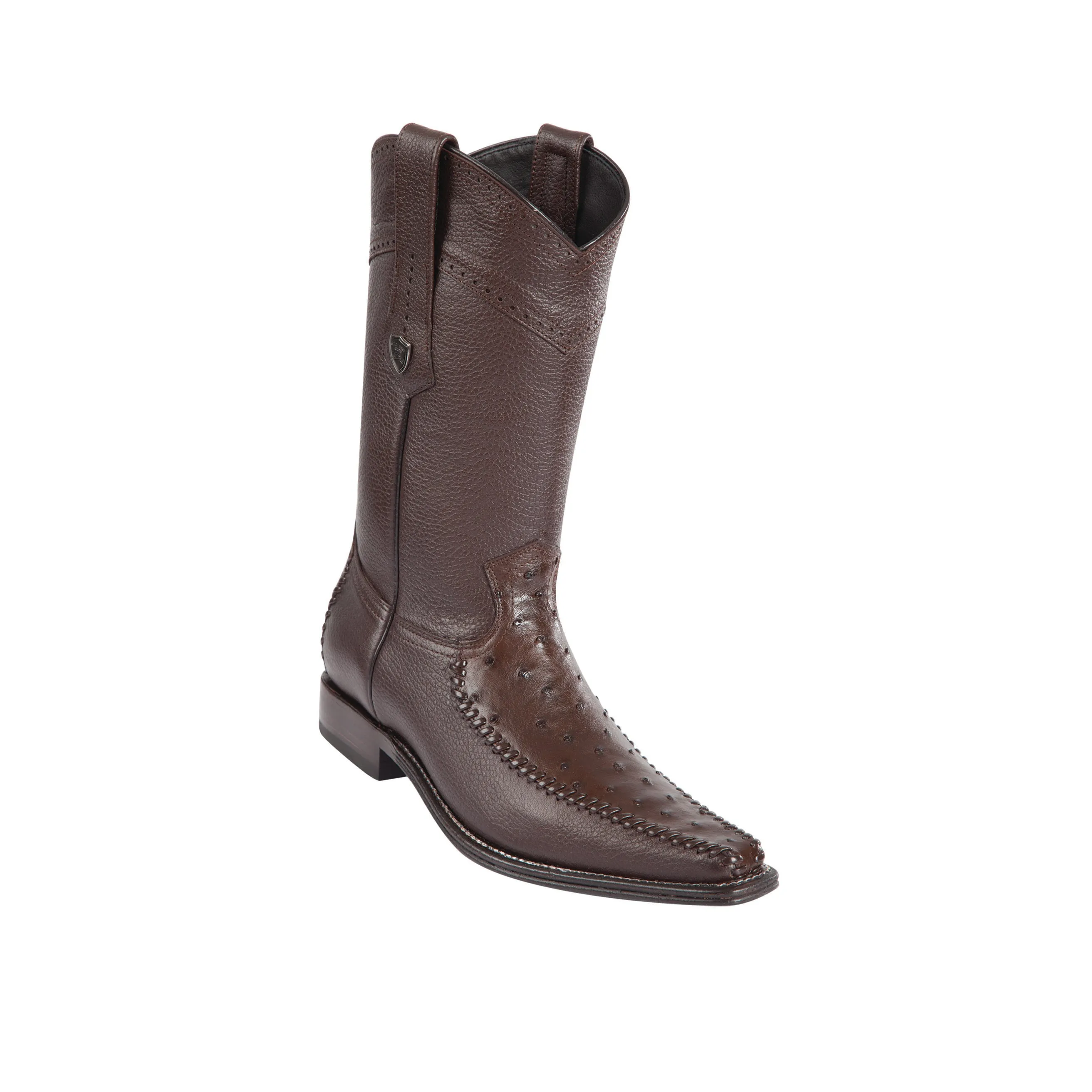 Men's Wild West Ostrich With Deer Boots European Square Toe
