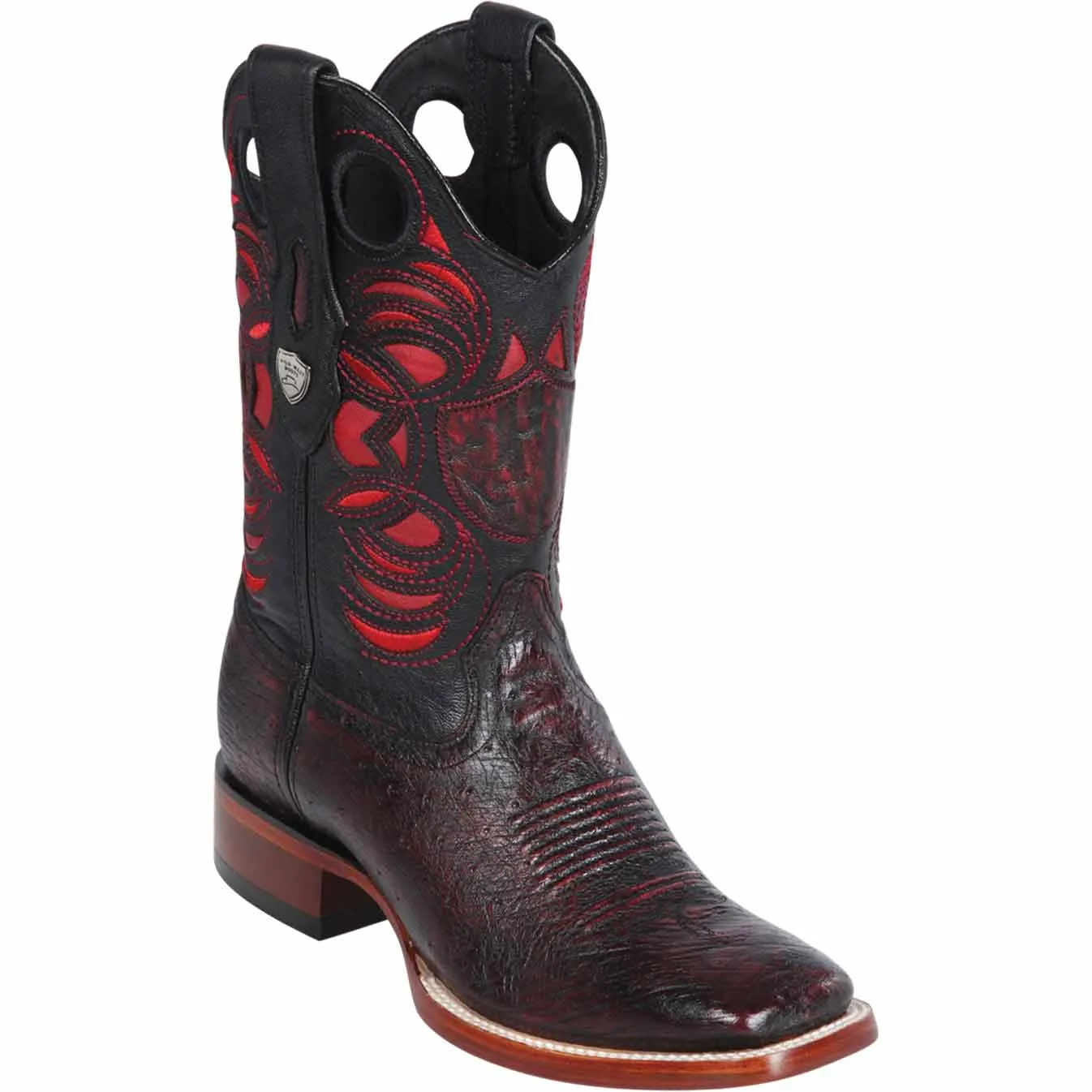 Men's Wild West Smooth Ostrich Ranch Toe Boots 282497