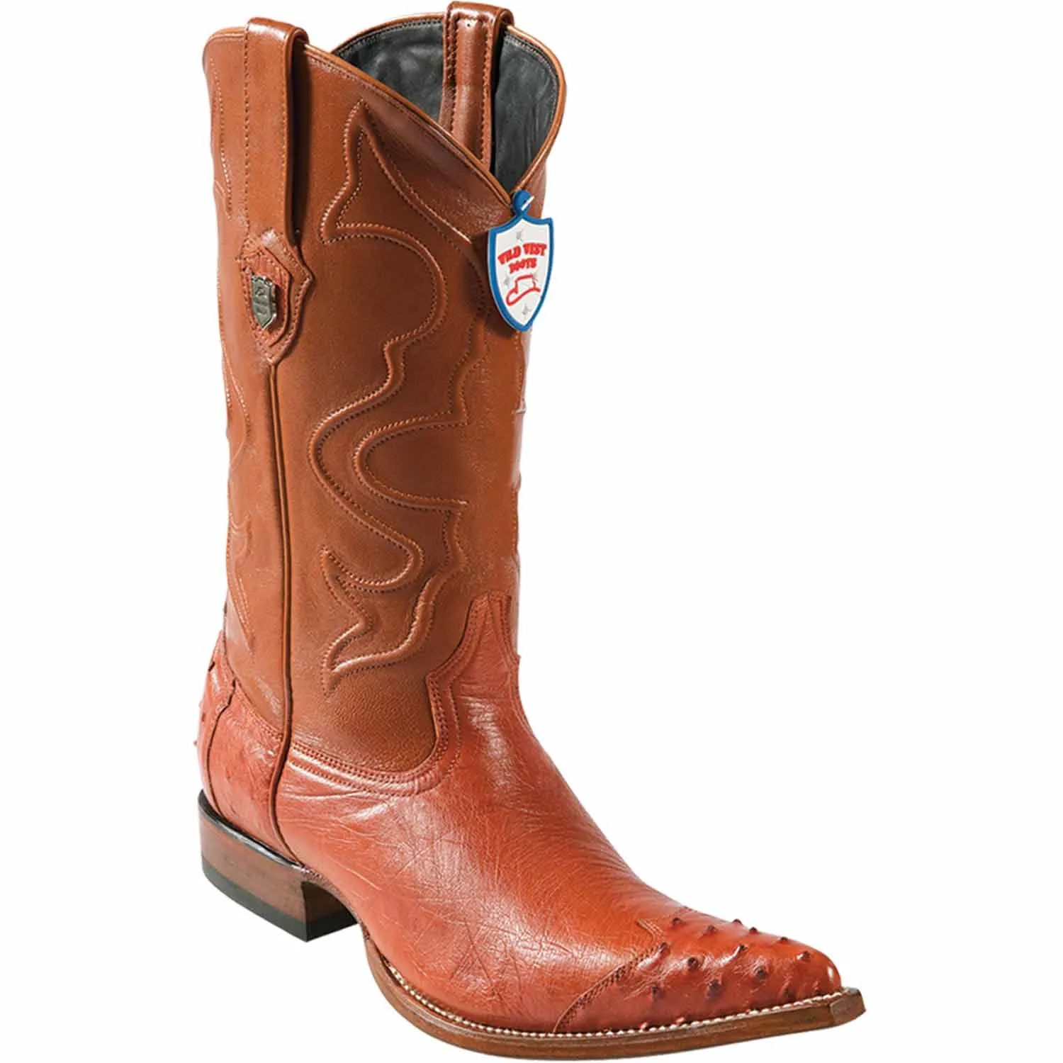 Men's Wild West Smooth Ostrich Skin 3X Toe Boots 29504-A