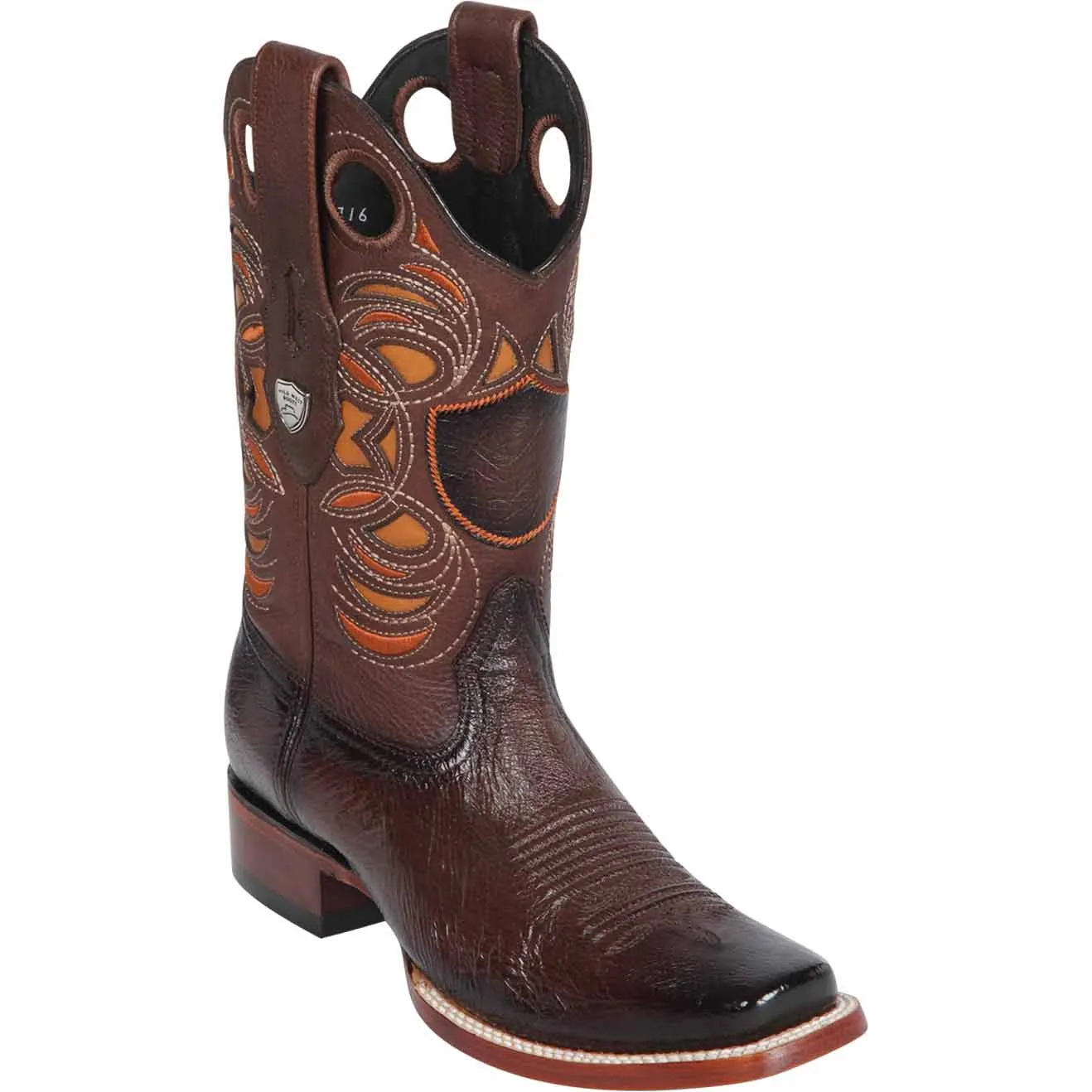 Men's Wild West Smooth Ostrich Skin Rodeo Toe Boots 281897